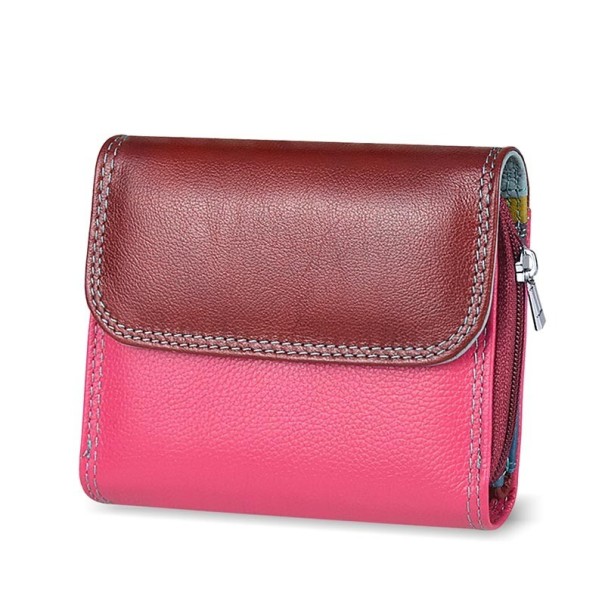 Mini portofel din piele pentru femei M560 roz închis