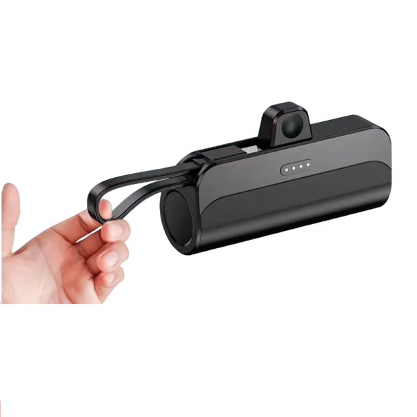 Mini Power Bank 2in1 with USB-C and Lightning Connector 5000 mAh black