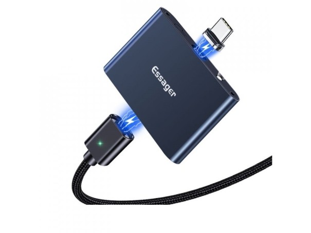 Μίνι powerbank με μαγνητικό καλώδιο 1320 mAh 2