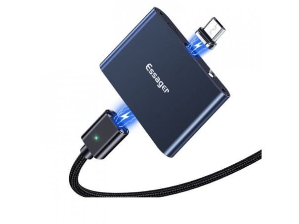 Mini powerbank med magnetisk kabel 1320 mAh 3