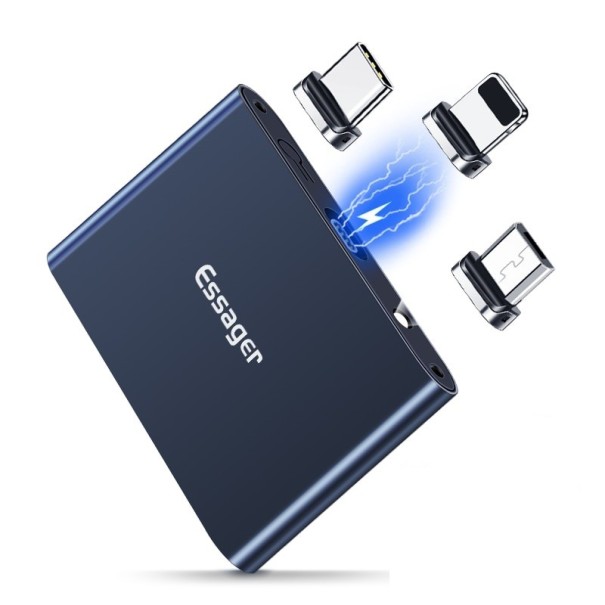 Mini powerbank med magnetkabel 1320 mAh