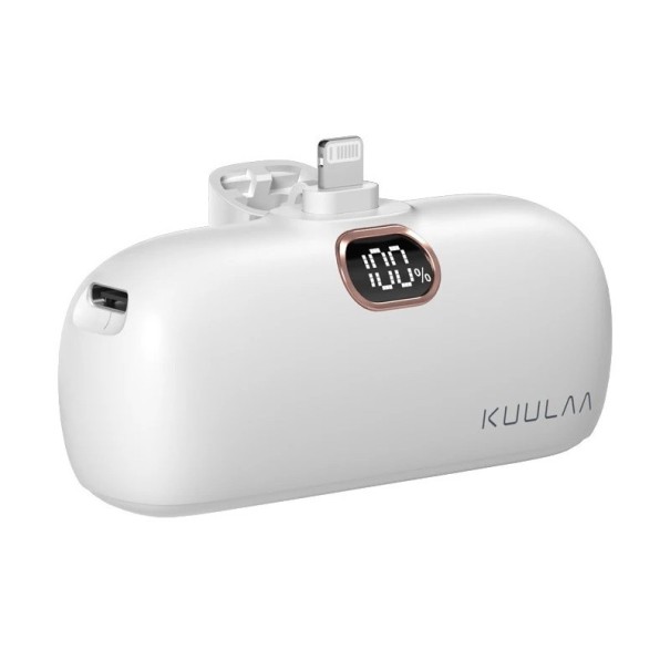 Mini powerbank sem fios Lightning 5000 mAh branco