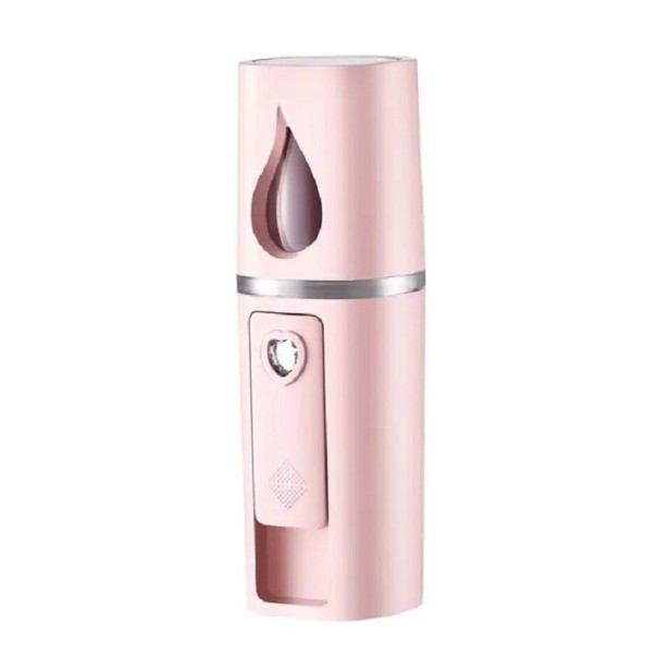 Mini przenośny nawilżacz do twarzy Akumulatorowy spray do twarzy Elektryczny parowiec do nawilżania twarzy 10,5 x 3 cm różowy