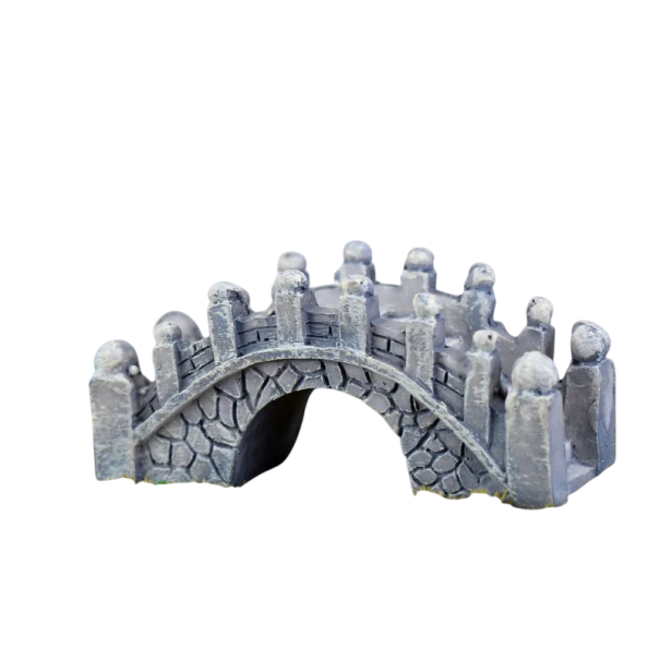 Mini Puente de Piedra Decorativo Puente Arqueado para Diorama Paisaje Modelo Arroyo Lago Escenario Acuático Decoración gris