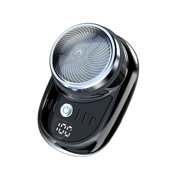 Mini rasoir électrique avec indicateur de charge 7,3 x 4,6 x 4,7 cm Rasoir sans fil étanche de petite taille Rasoir de voyage rechargeable pour hommes avec indicateur de batterie noir