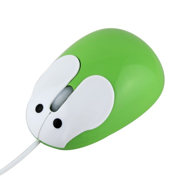 Mini ratón óptico verde