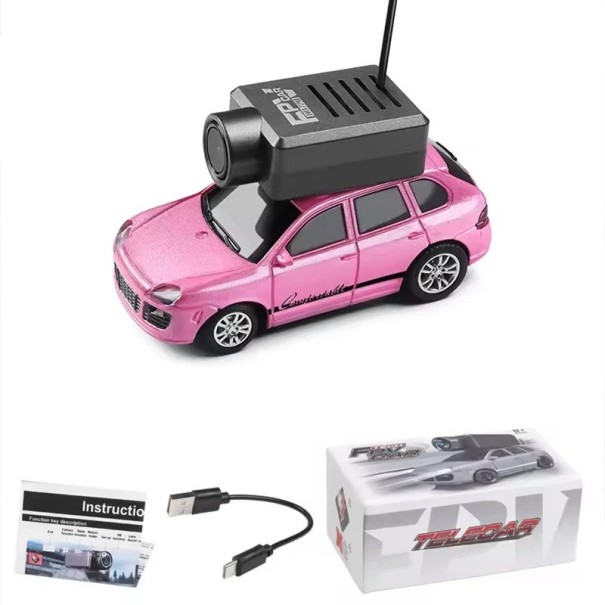 Mini RC Auto WLtoys 6401 1:64 mit 720P FPV Kamera WiFi Steuerung über App 2.4G drei Geschwindigkeiten LED Lichter ABS Material 30 m Reichweite rosa