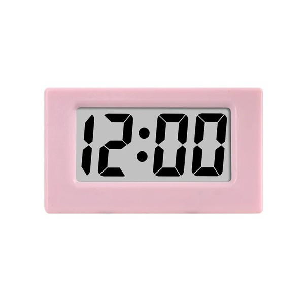 Mini reloj digital de mesa 5,9 x 3,5 x 3,2 cm Hora y fecha Modo 12h Formato portátil Alimentación Pila LR1130 Incluido en el paquete rosa