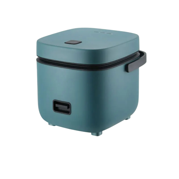 Mini riskoger 1,2L elektrisk komfur og madvarmer til 1-2 personer automatisk dampovn køkkenapparat 180 x 200 x 180 mm grøn