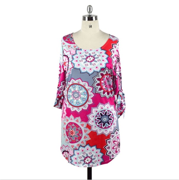 Mini rochie de damă cu fante - supradimensionată XL 4
