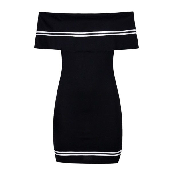 Mini rochie de damă cu volan negru L