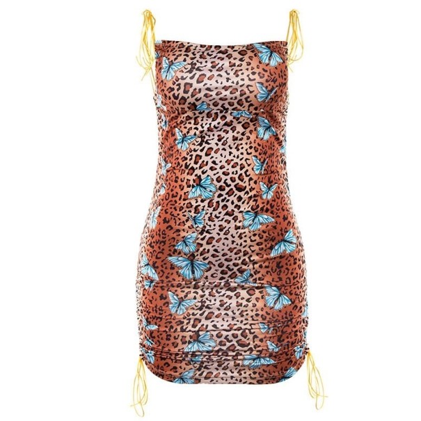 Mini rochie leopard cu fluturi S