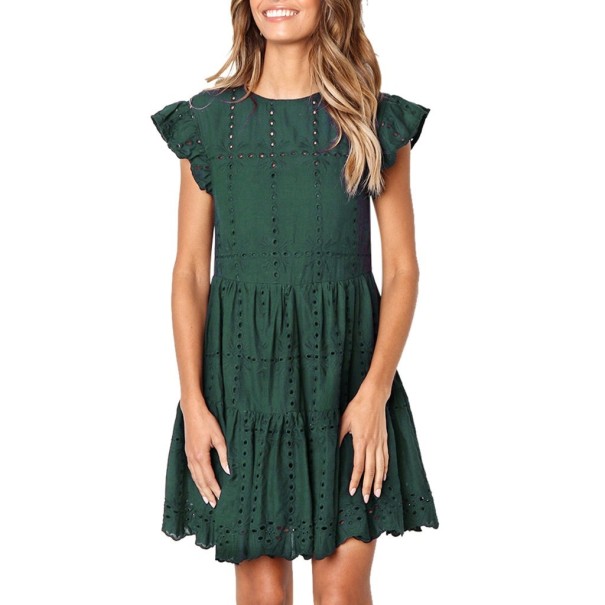 Mini rochie monocolor A2789 verde M