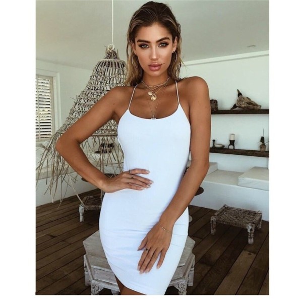 Mini rochie sexy Jayla alb XL