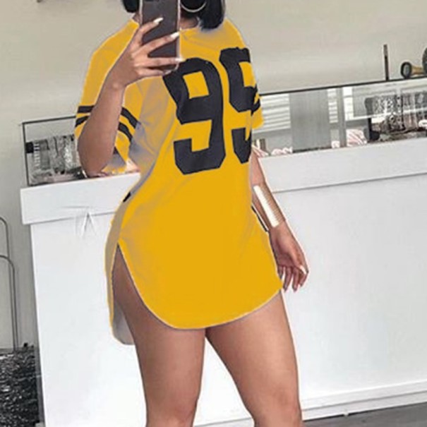 Mini ruha Alla nyomtatással sárga L