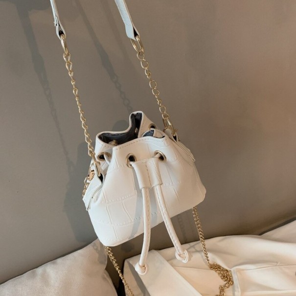 Mini sac à main en cuir pour femmes M1786 blanc