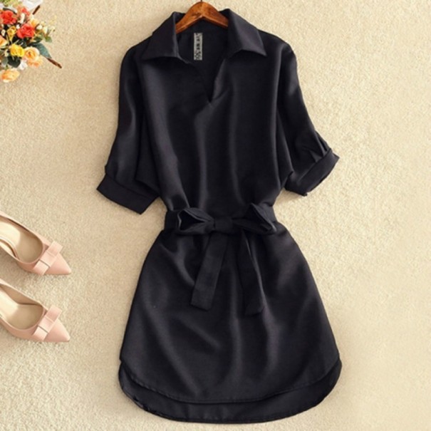 Mini šaty Ronda jednofarebné čierna XL