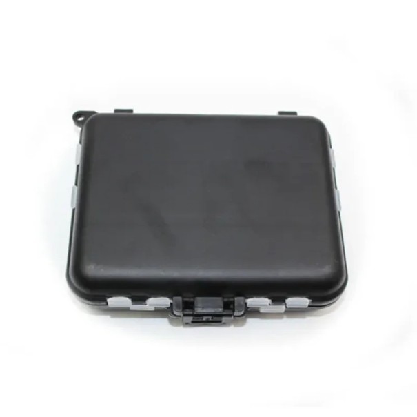 Mini scatola con scomparti per ami e esche 12,2 x 10,5 x 3,4 cm Scatola di stoccaggio portatile per attrezzature da pesca Organizzatore per piccoli accessori da pesca 1