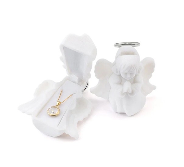 Mini Schmuckkästchen in Engel-Form für Ringe oder Ohrringe 6,5 × 7,5 cm dekorative Schmuckbox mit Klappdeckel 1