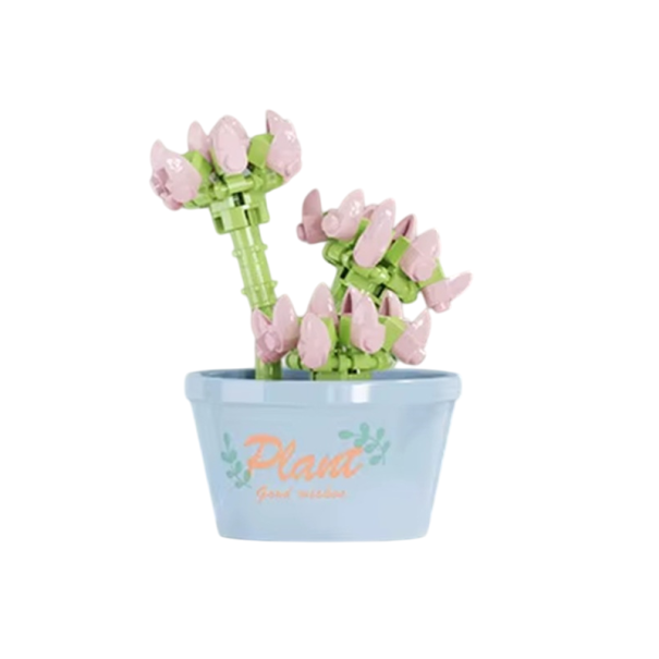 Mini set de construcție flori Orhidee 4.6x4.3x6.4 cm 72 buc DIY micro blocuri Model 3D creativ flori Set de construcție decorativ elegant pentru copii și adulți 1