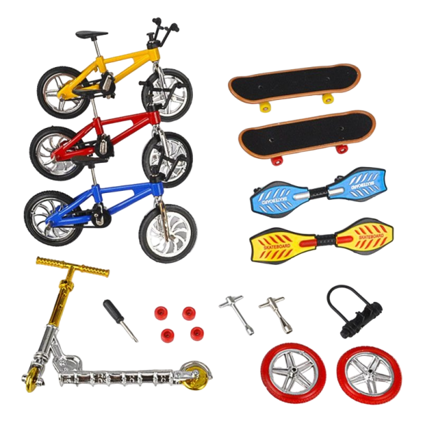 Mini Skateboard, Scooter and Bike Set 1