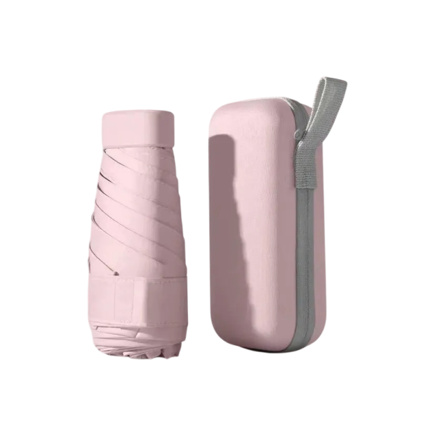 Mini skládací deštník 15x6 cm do kabelky Barevný deštník proti slunci i dešti UPF50+ 90x53 cm Kompaktní cestovní slunečník v pestrých barvách růžová