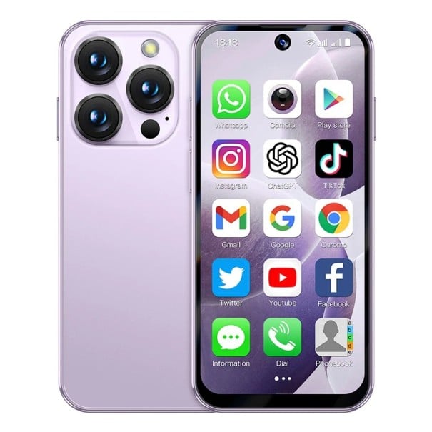 Mini smartphone SOYES XS19 Android 10.0 ROM 2GB RAM 16GB 97.7x46.3x9.7mm fialová