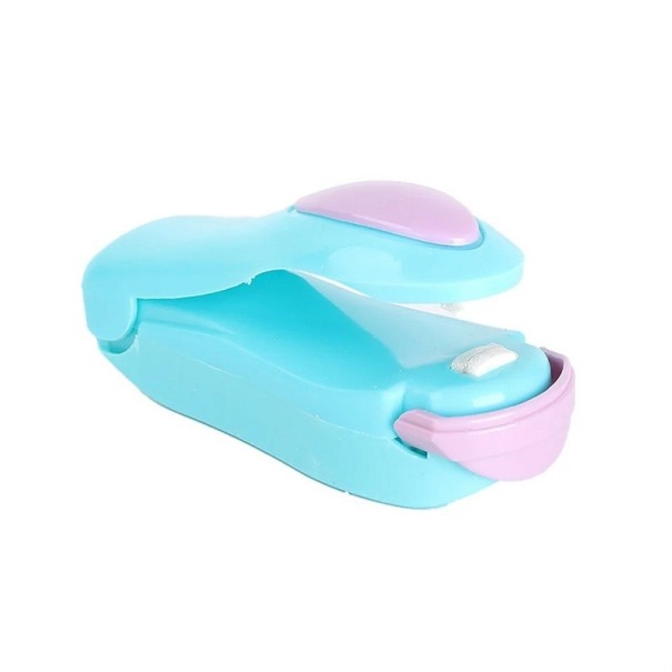 Mini sottovuoto per alimenti 9 x 3,5 x 3,3 cm Sottovuoto portatile per la conservazione degli alimenti con 2 batterie AA Piccolo sigillatore termico per imballaggio alimentare blu