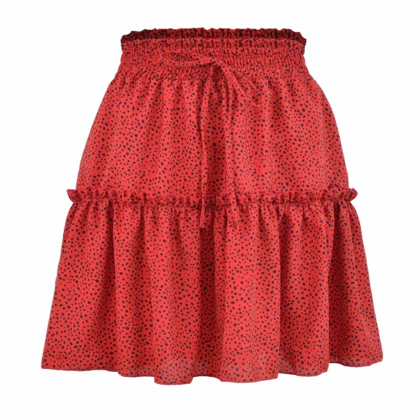 Mini spódniczka damska w groszki A1156 czerwony XL