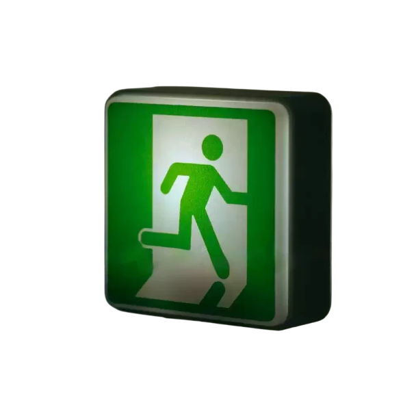 Mini svítící magnetka únikový východ cca 4 cm LED podsvícení zelená dekorativní magnetická cedulka na kovové povrchy 1