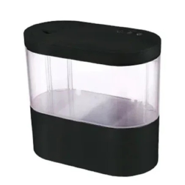 Mini Table Aquarium 1.8 L with LED Light and Built-in Water Pump USB Power Decorative Aquarium for Fish Small Desk Aquarium 21x11x19 cm black