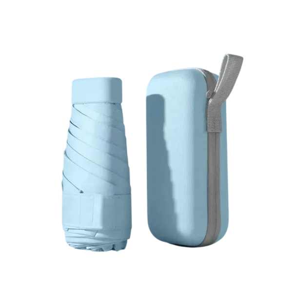 Mini-Taschenschirm 15x6 cm für die Handtasche Bunter Regenschirm gegen Sonne und Regen UPF50+ 90x53 cm Kompakter Reiseschirm in leuchtenden Farben blau