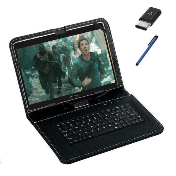Mini-tastatur til tablet med etui sort