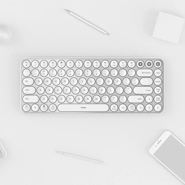 Mini tastatură dual mode alb