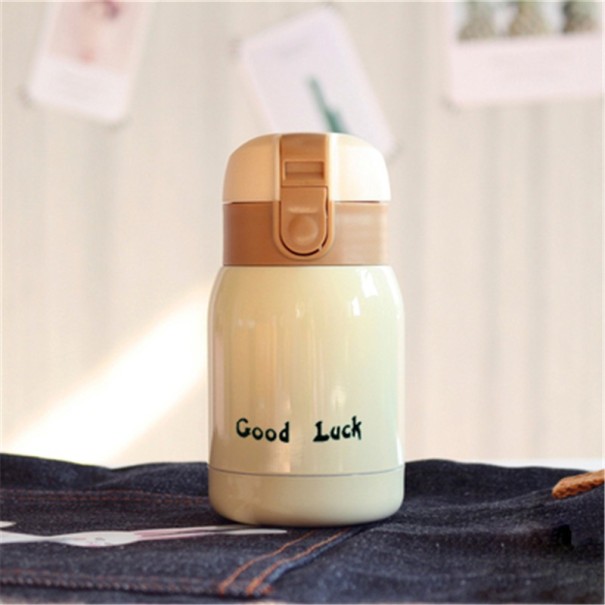 Mini termokande med indskrift 200 ml beige