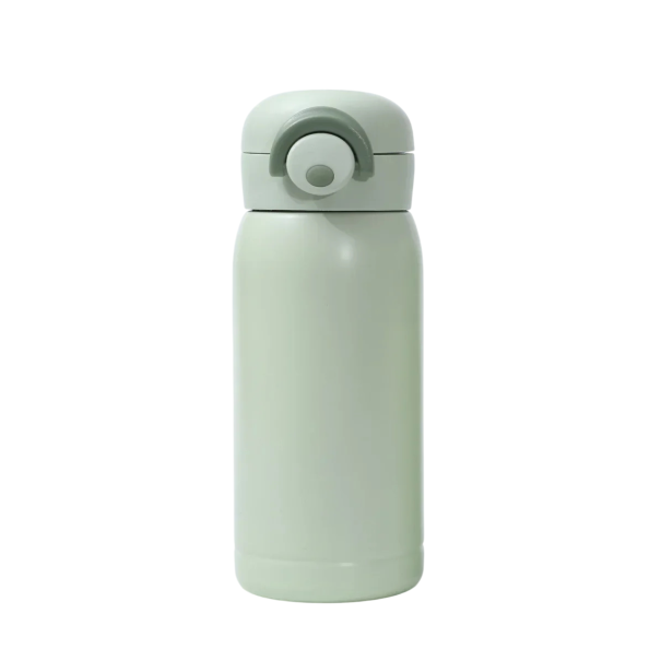 Mini termoska s uzavíratelným víkem 350 ml 17,5 × 6,5 cm Nerezová ocel Béžová přenosná termoska na nápoje do práce školy i na cesty zelená