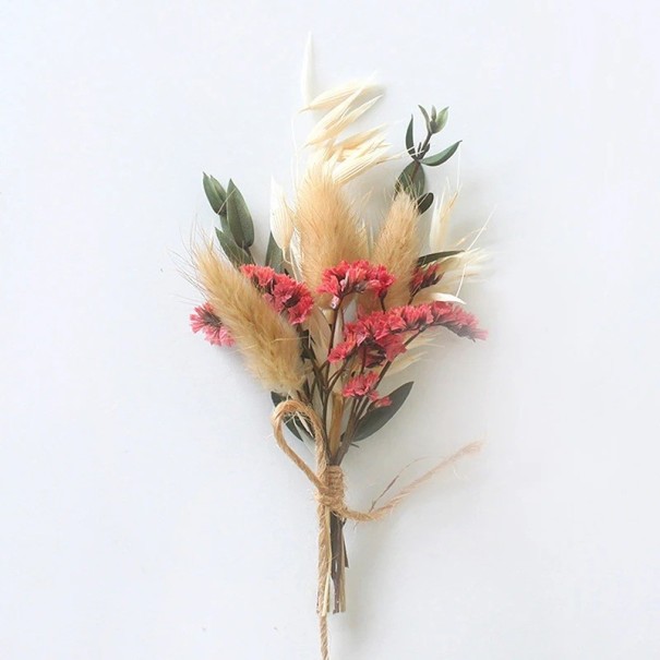 Mini tørret buket 13 cm Dekoration af papir Kunstige blomster Puget rosa-beige til bryllup fødselsdage boligindretning 1