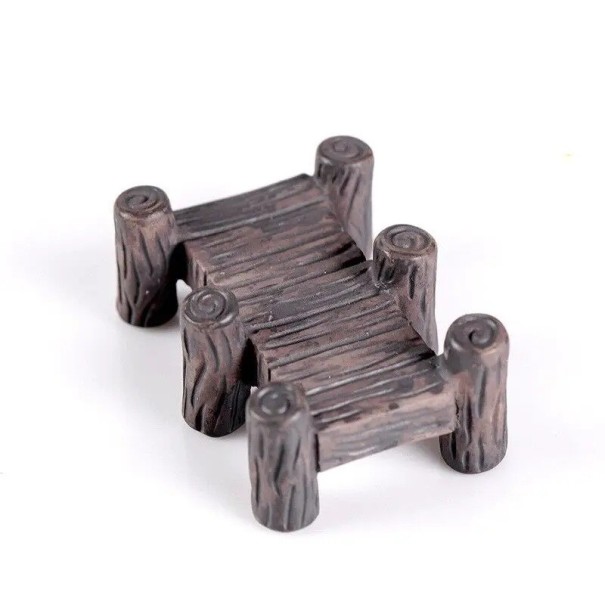 Mini Träbrygga Dekorativt Hamn för Diorama Modell Landskap Sjö Flod Vattenscenarier Figurer Dekorationer 1