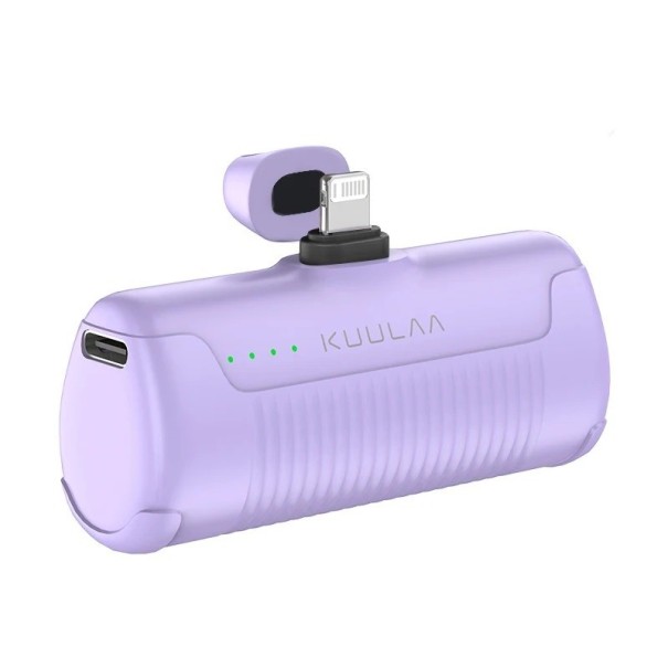 Mini trådlös powerbank med lightning-kontakt 4500 mAh lila
