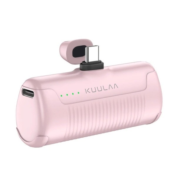 Mini trådlös powerbank USB-C 4500 mAh rosa