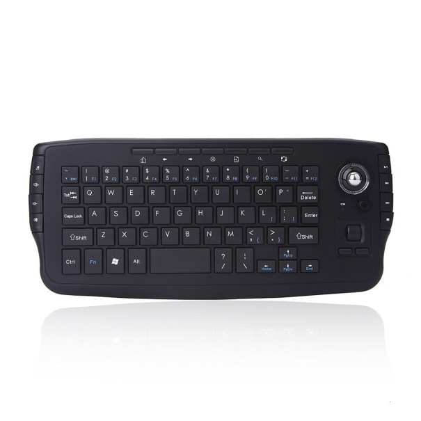 Mini trådløst tastatur med trackball sort