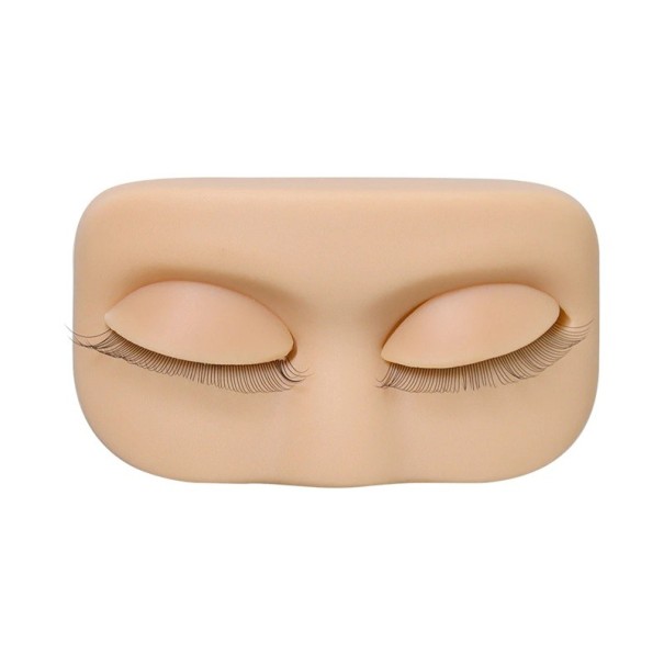 Mini Trainingskopf 79 x 46 mm aus weichem PVC Übungskopf für Wimpernverlängerung mit abnehmbaren Deckeln Praktisches kosmetisches Modell beige