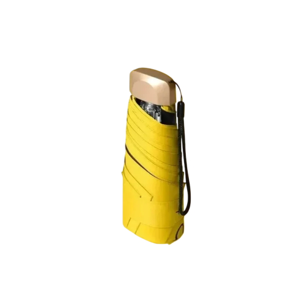 Mini umbrelă de buzunar 19x5x5 cm Umbrelă pliabilă cu protecție UV Suprafață de vinil împotriva radiațiilor ultraviolete Umbrelă compactă pentru geanta ta galben