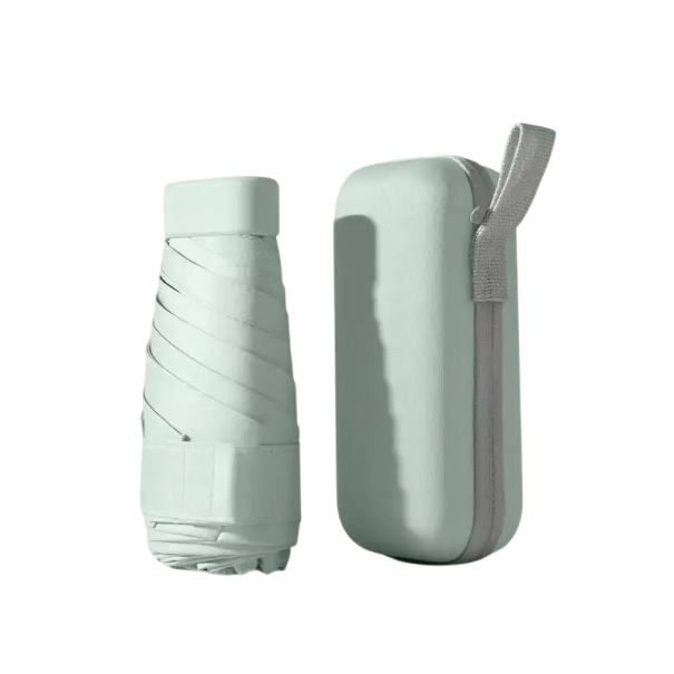 Mini umbrelă pliabilă 15x6 cm pentru geantă Umbrelă colorată împotriva soarelui și ploii UPF50+ 90x53 cm Umbrelă de călătorie compactă în culori luminoase verde