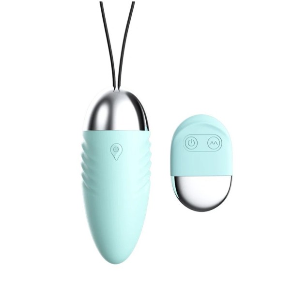 Mini uovo vibrante 7 cm con 10 modalità di vibrazione per intensa stimolazione di tutto il corpo, confezione discreta turchese