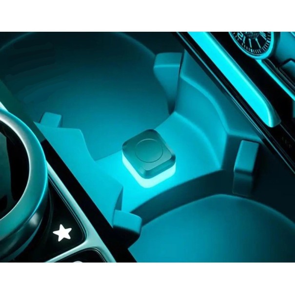 Mini USB LED Bil Atmosfære Lys Farverig Indvendig Belysning Bærbar Natlampe Køretøjsdekoration turkis