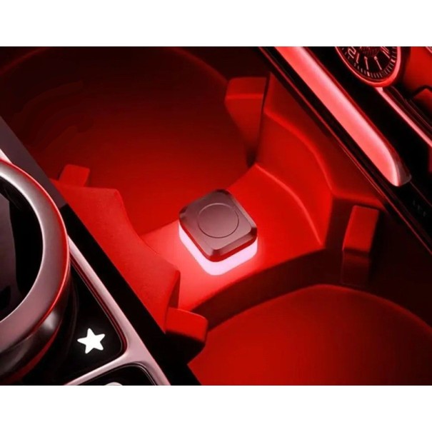 Mini USB LED luce per auto per creare atmosfera Illuminazione interna colorata Luce notturna portatile Decorazione per veicolo rosso