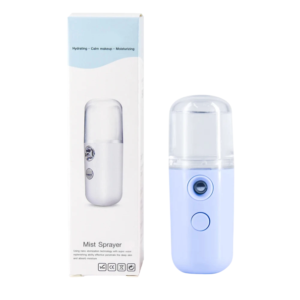 Mini USB nano nebulizzatore 30 ml 10 x 3,7 cm Umidificatore portatile per la pelle Atomizzatore per il viso Nebbia idratante Spray da viaggio blu