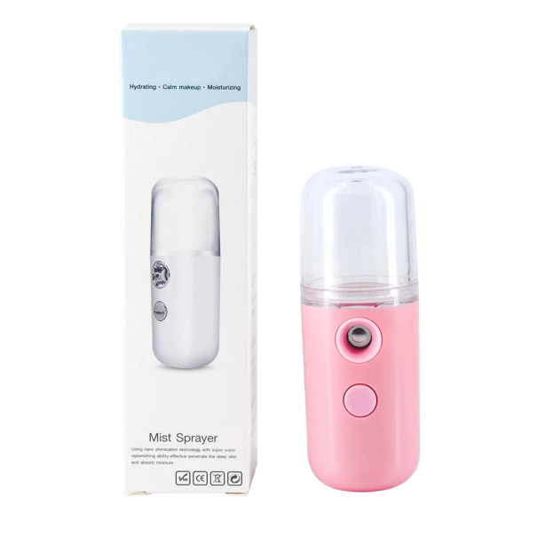 Mini USB Nano Sprayer 30ml 10 x 3,7cm Bärbar Hudluftfuktare Ansiktsförångare Återfuktande Mist Resespray rosa