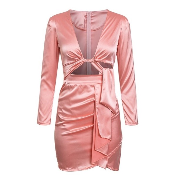 Mini vestido brillante de mujer albaricoque M